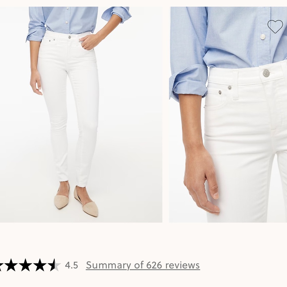 J. Crew High-Rise White Skinny Jeans Classic Fit Size 28P